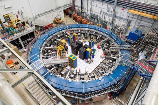 The first results from the Muon g-2 experiment at the Fermilab have confirmed the discovery of a new force of nature. This impressive experiment operates at negative 450 degrees Fahrenheit and studies the precession (or wobble) of muons as they travel through the magnetic field. (Reidar Hahn / Fermilab)