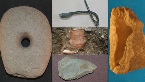 Some of the items uncovered during road works in Scotland