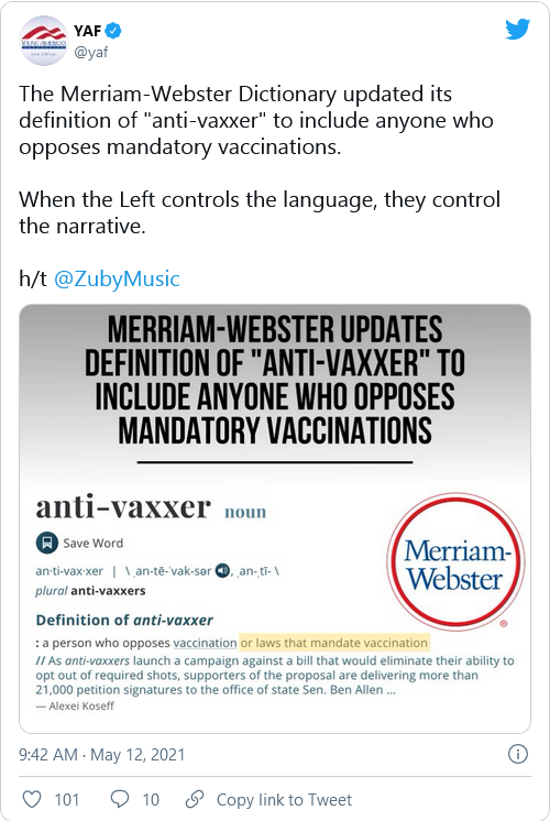 According to Merriam-Webster 79% of you are now considered ‘Anti-Vaxxers’ Image-719