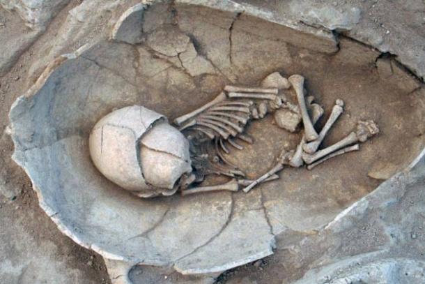 The practice of burying babies in jars is something that has existed since the Bronze Age. This example is a middle Bronze Age infant jar burial from the Lebanese site of Sidon