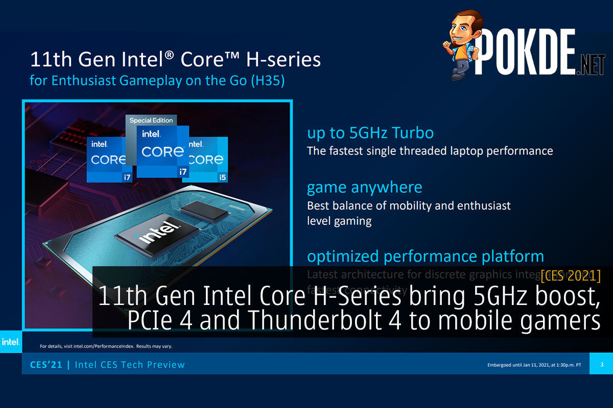 CES 2021: 11th Gen Intel Core H-Series Bring 5GHz Boost, PCIe 4 And Thunderbolt 4 To Mobile Gamers – Pokde.Net