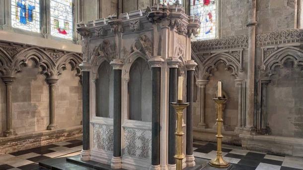 The newly-restored shrine of St Amphibalus in St Albans Cathedral