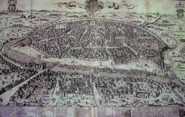 View of the walls of Seville in 1585