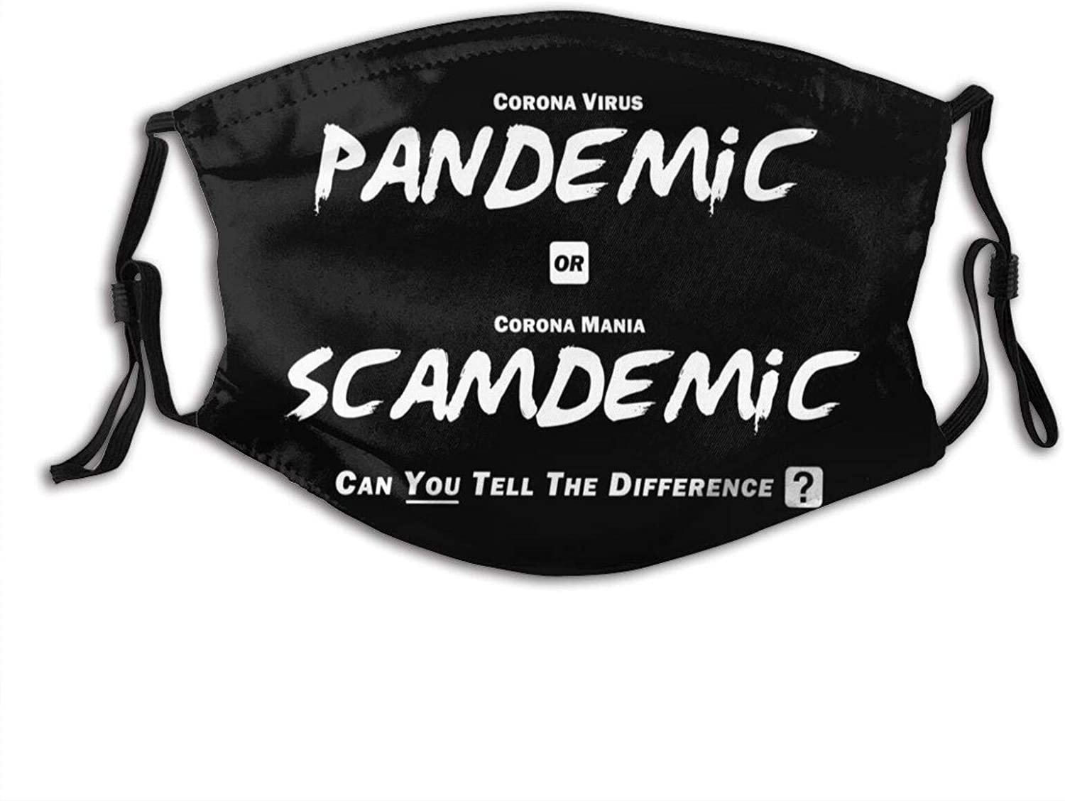 Mask- Pandemic or Scamdemic Cover Anti Dust Reusable Black at Amazon Men's Clothing store