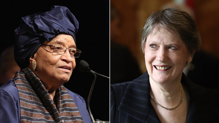 ellen johnson sirleaf (left) and ellen clark (right) two lead authors of new who report.