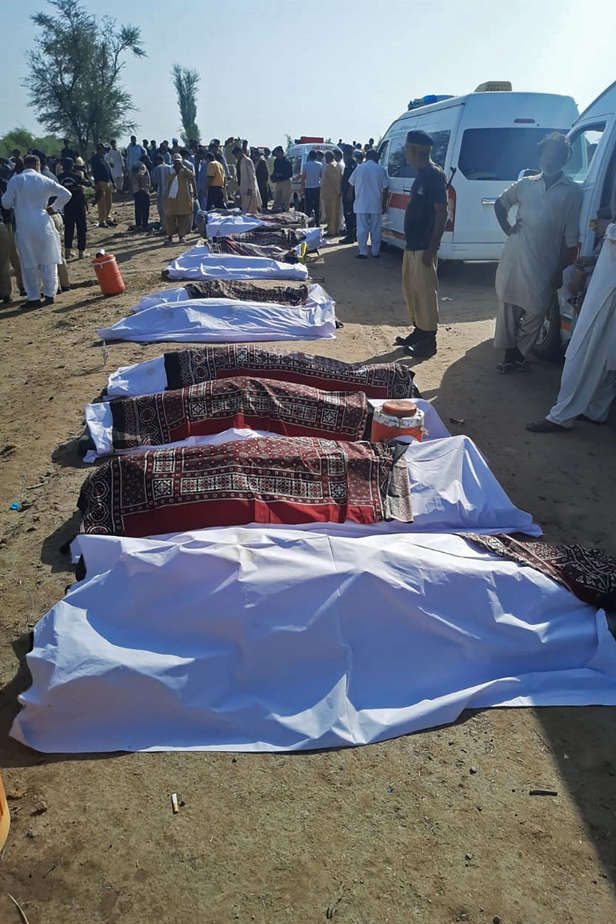 Several dozen people died in a train accident in Daharki area of the northern Sindh province on June 7, 2021.