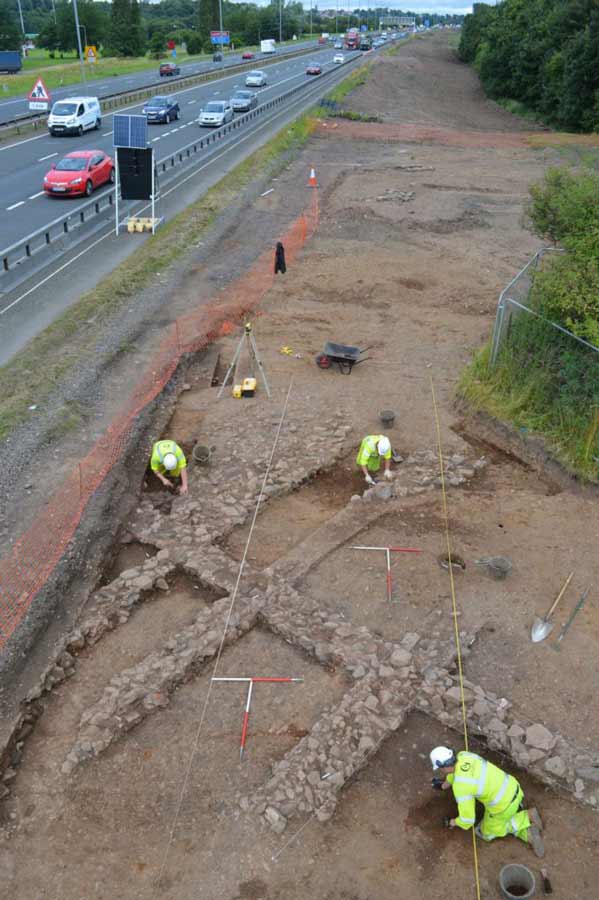The M74 construction project near Bothwell, North Lanarkshire, Scotland, where the “Netherton” Scottish medieval settlement was discovered. (GUARD Archaeology)