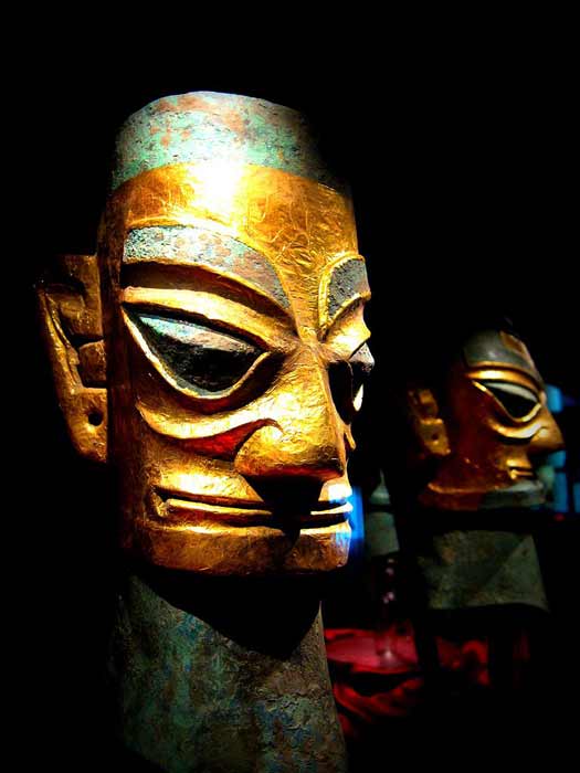 Though not from this year’s Chinese treasure hoard, this Sanxingdui Ruins site bronze head wearing a gold foil mask is considered to be exceptional, and of great importance. (momo / CC BY 2.0)