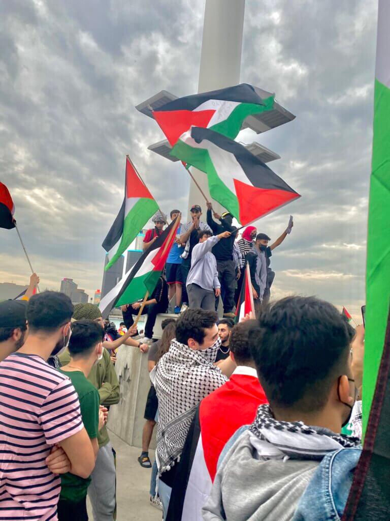 Palestine solidarity protest in Windsor, Ontario, May 18, 2021