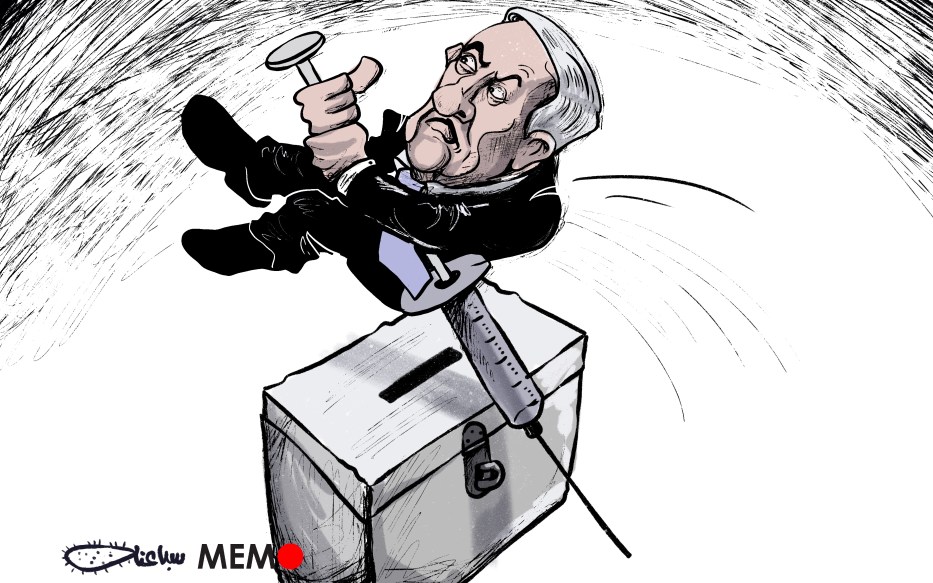 Netanyahu is not ready to step down Cartoon [Sabaaneh/MiddleEastMonitor]
