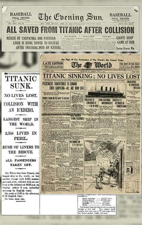 Titanic sinking - No lives lost