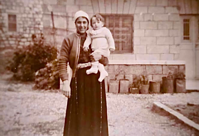 Rasmieh al-Jundi with George Farah, 1958