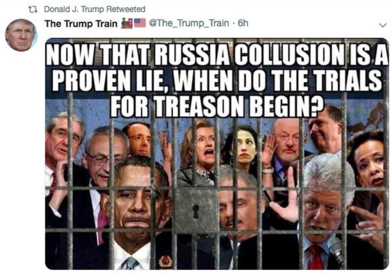 trump train treason tweet