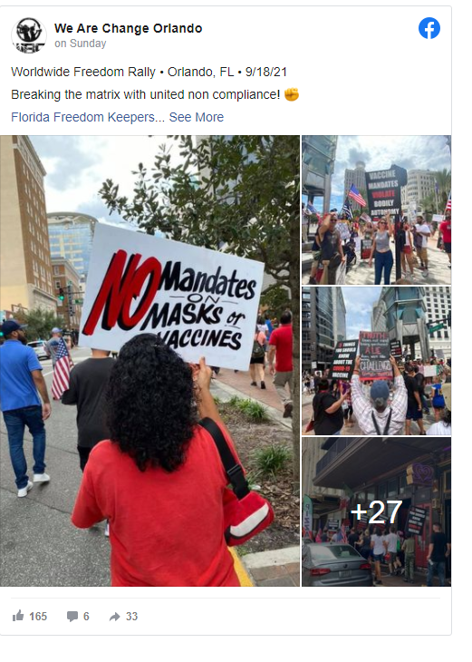 Hundreds March Against Vaxx Mandates In Orlando, Supporting First Responders Image-1545