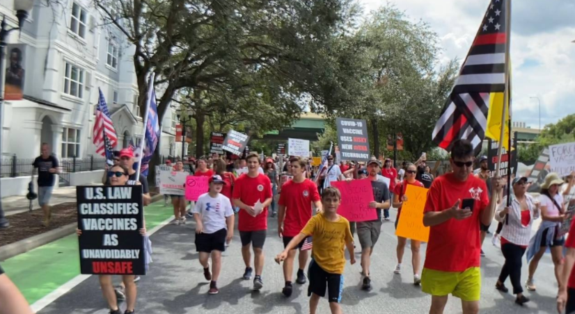 Hundreds March Against Vaxx Mandates In Orlando, Supporting First Responders Image-1544