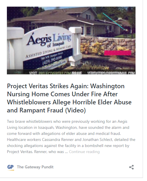Project Veritas Whistleblower: Washington Nursing Home Patient Dies After Being Given a ‘Chemical Restraint’ Image-1298