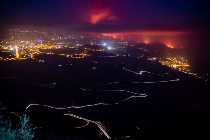Lava flows from the Cumbre Vieja volcano towards the Atlantic Ocean on Sept. 28, 2021, in in La Palma, Canary Islands, Spain.