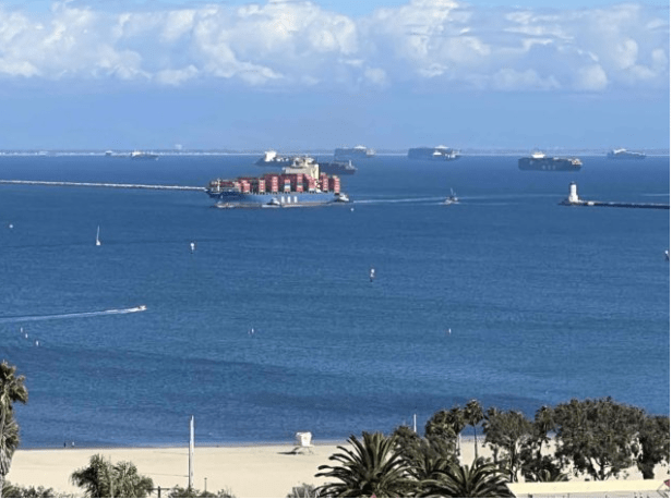 PHOTOS: 66 Cargo Ships Hover Near L.A., Long Beach Ports; UPDATE: 100 Ships Image-1314