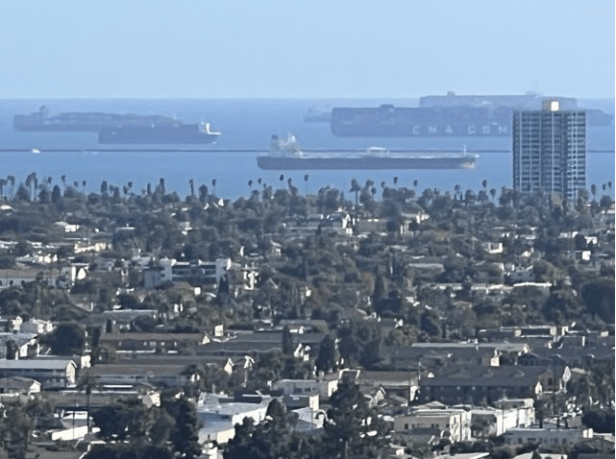PHOTOS: 66 Cargo Ships Hover Near L.A., Long Beach Ports; UPDATE: 100 Ships Image-1317