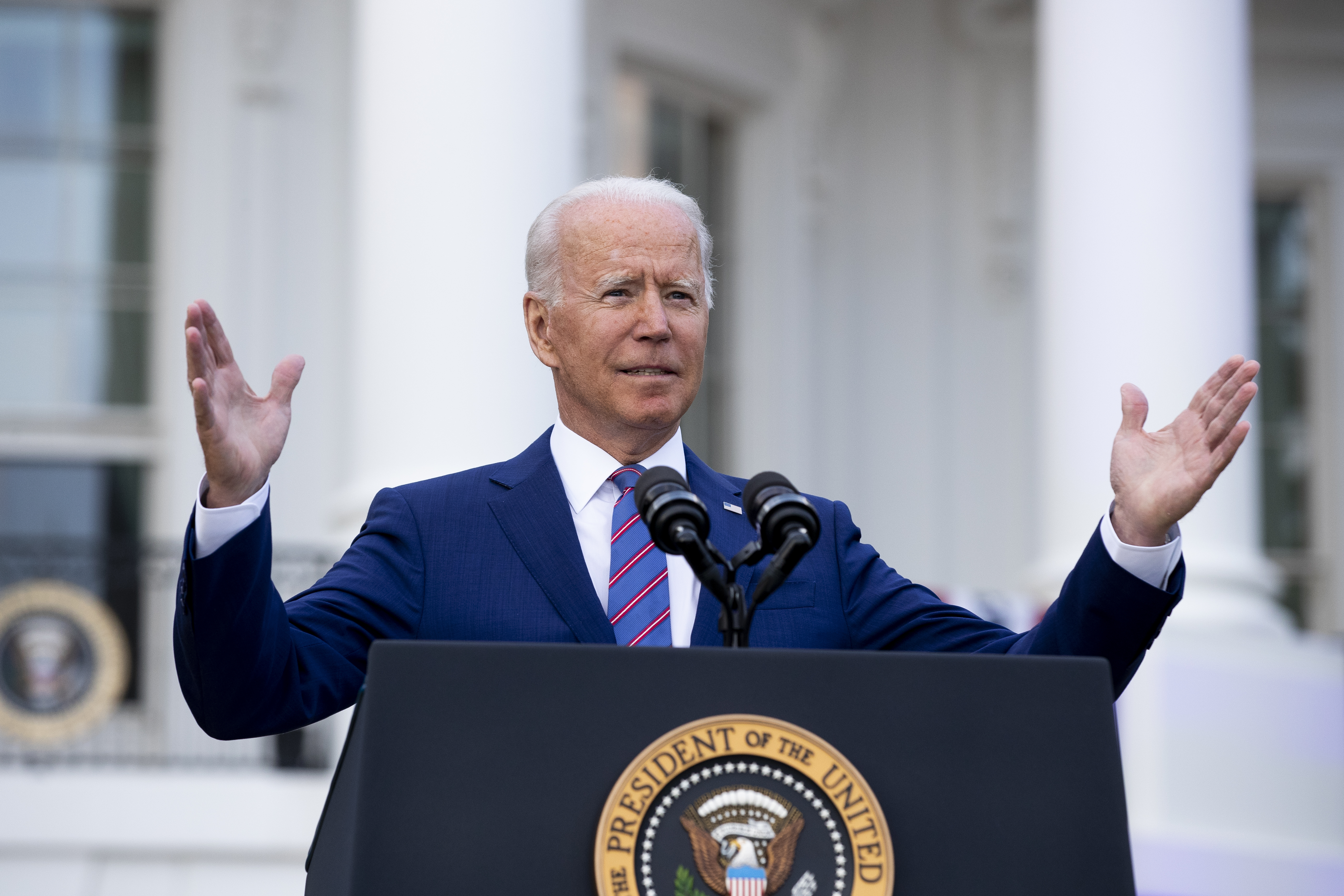 During his July 4 address, Biden branded getting vaccinated as the 'most patriotic thing' you can do