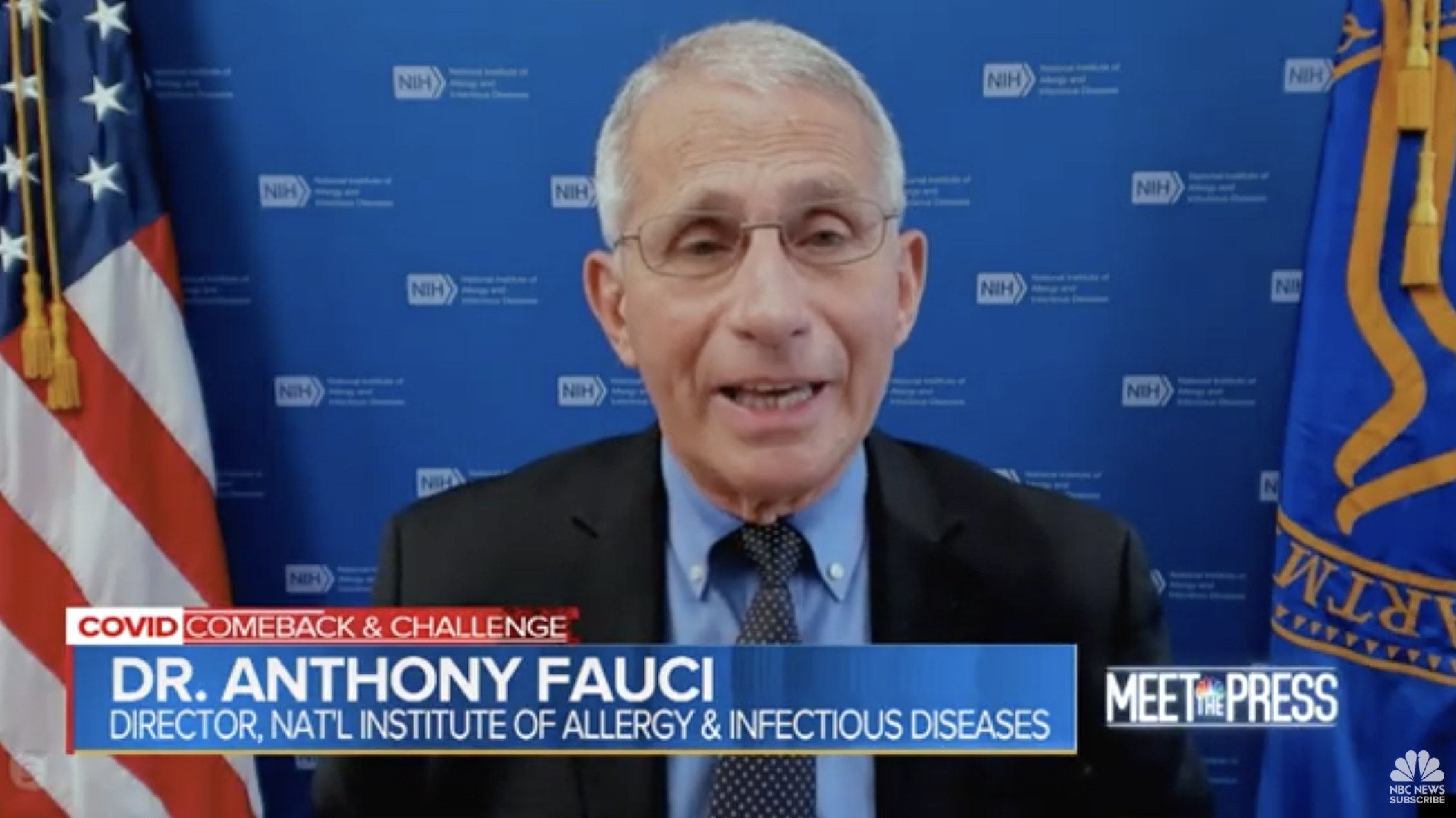 Health expert Dr Anthony Fauci called on Americans to 'put differences aside' and take up the jab
