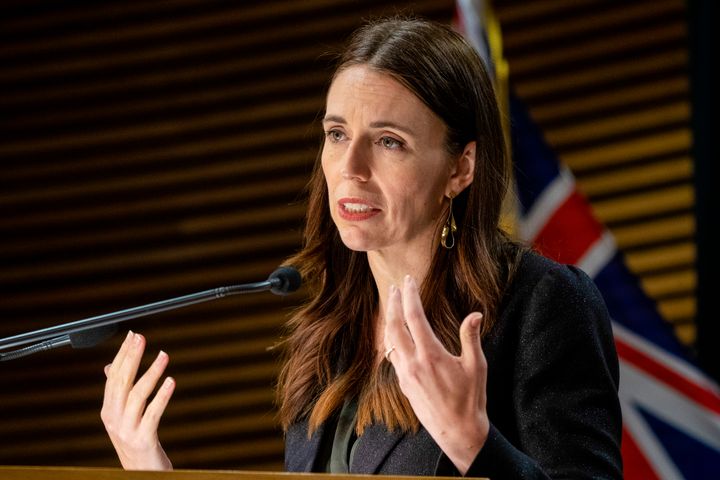 New Zealand Prime Minister Jacinda Ardern holds Nov. 22 press conference at Parliament in Wellington to revise COVID-19 restrictions.