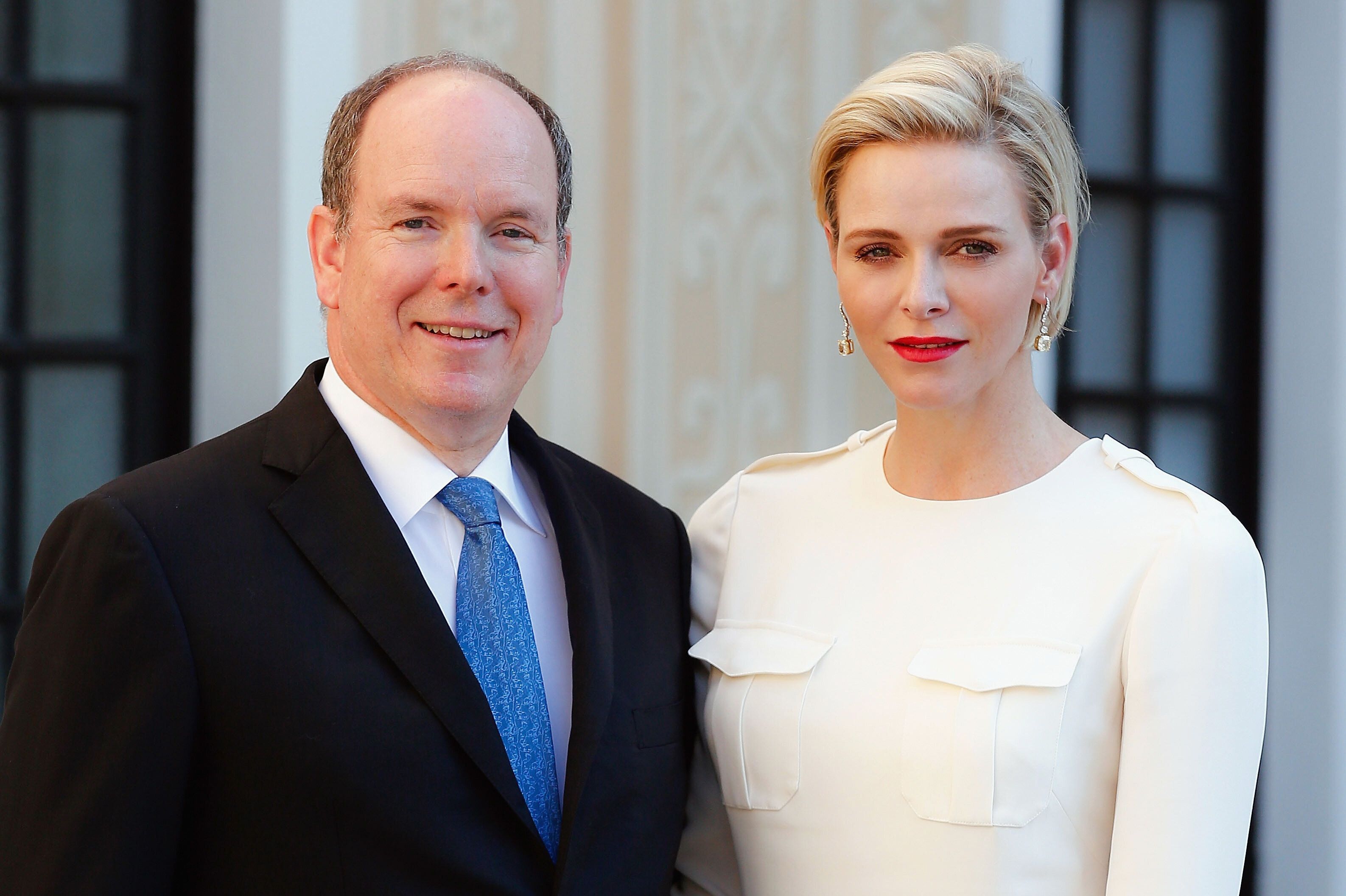 Prince Albert and Princess Charlene attend the Monaco Palace cocktail party of the 55th Monte Carlo TV festival on June 17, 2015.
