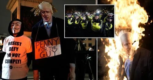 Protesters Clash With Police At A Million Mask March In London Bojo-effigy.jpeg