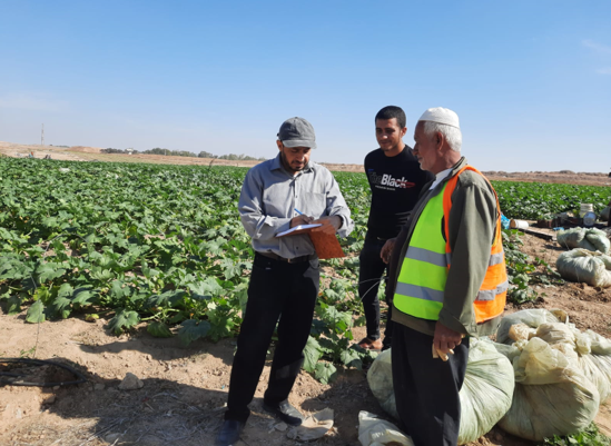 PCHR fieldworker takes Mohammed al-Astal’s testimony after IOF razed his land in eastern Khan Younis