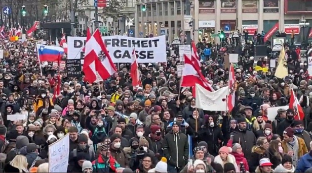 Tens of Thousands of Protesters March in Vienna Image-596
