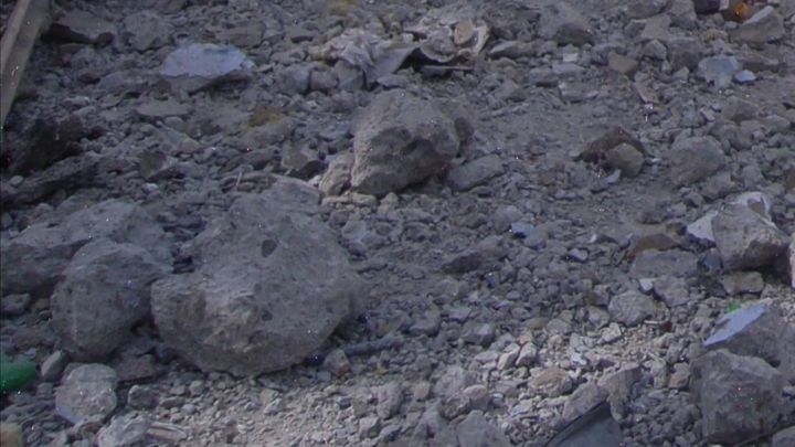 Situation of rubble scattered by the explosion (provided by the Ministry of Defense)