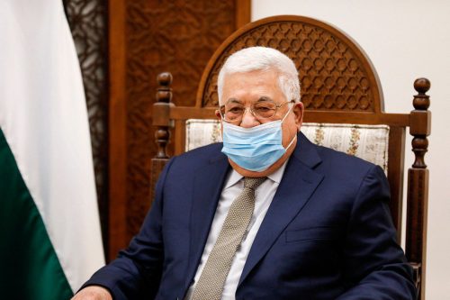 Palestinian President Mahmoud Abbas in the West Bank, on 10 February 2022 [MOHAMAD TOROKMAN/POOL/AF/Getty Images)