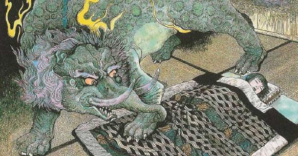 Illustration of a dream-eating Baku monster from Japanese mythology. Source: Fair Use