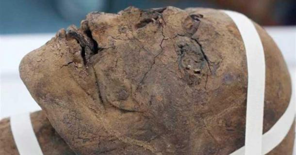 Egyptian mummy head found in an attic in Ramsgate, England. Source: James Elliot / Paleoimaging