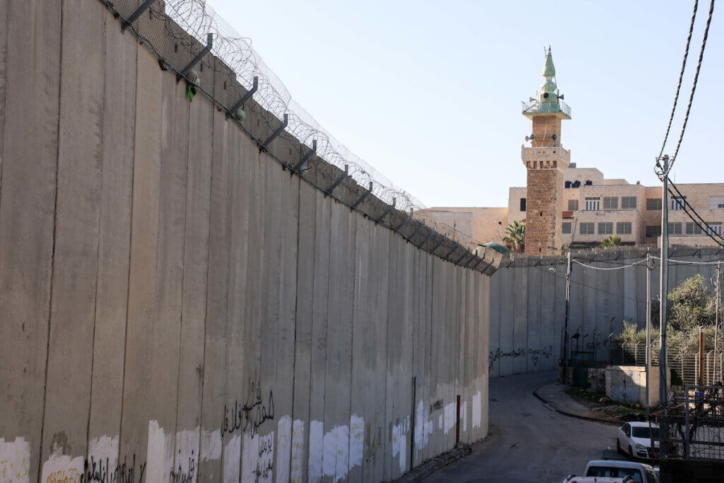 A picture shows a side of the Israeli separation wall around Jerusalem in Jerusalem's Old city, on March 8, 2020. (Photo: Muhammed Qarout Idkaidek/APA Images)