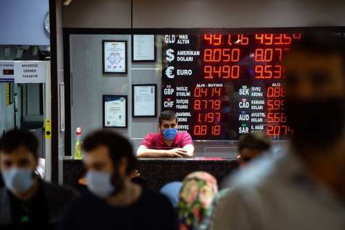 A currency exchange office seen in Istanbul, on 6 August 2020 [YASIN AKGUL/AFP via Getty Images]