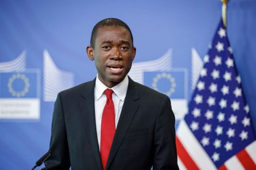 US Deputy Treasury Secretary Wally Adeyemo in Brussels, on March 29, 2022. [JOHANNA GERON/POOL/AFP via Getty Images]