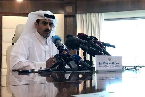 Saad Sherida Al-Kaabi, Qatari Minister of State for Energy Affairs, speaks during a press conference in the capital Doha on December 3, 2018. (Photo ANNE LEVASSEUR/AFP/Getty Images)