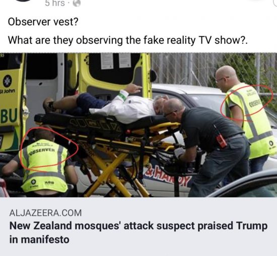 NZ Christchurch Mosque shooting staged