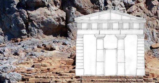 The Falasarna archaeological site in Crete, with a representation of the façade of the temple dedicated to the Goddess Demeter. Source: Greek Ministry of Culture
