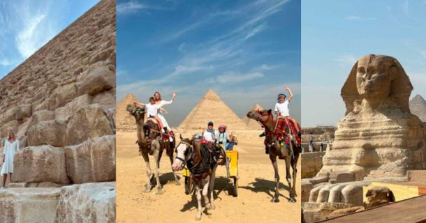 Ivanka Trump and family enjoying the features of the Giza Plateau . Source: Ivanka Trump/Facebook)