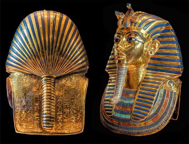 Tutankhamun’s golden death mask as discovered in King Tut’s tomb. Source: Tarekheikal / CC BY-SA 4.0