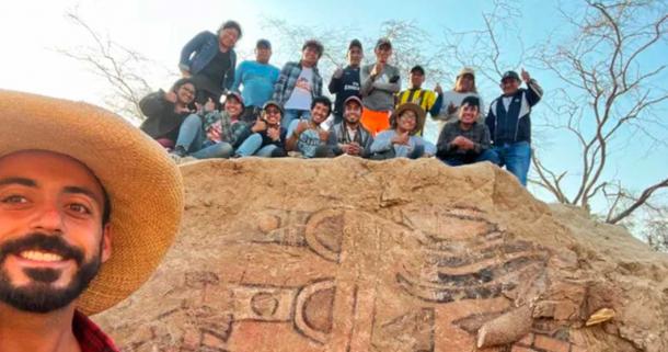 Swiss archaeologist Sâm Ghavami with his team of students at the Peruvian Huaca Pintada in northern Peru. Source: Sâm Ghavami