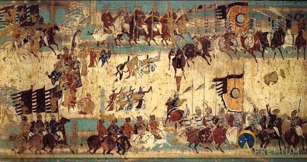 Mural of Turkic cavalry, Beshbalik (10th Century)(CC0)