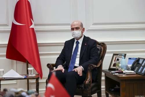 Turkish Interior Minister Suleyman Soylu in Ankara, Turkey on 28 January 2021 [Doğukan Keskinkılıç/Anadolu Agency]