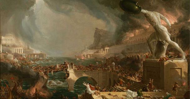 ‘Destruction’ from Thomas Cole’s ‘The Course of Empire.’ Representation of a city destroyed in the Late Bronze Age Collapse. Source: Public domain