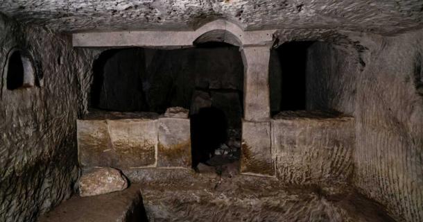 Interior of the tomb purported to be that of Holly Salome in Israel.	Source: Israeli Antiquities Authority