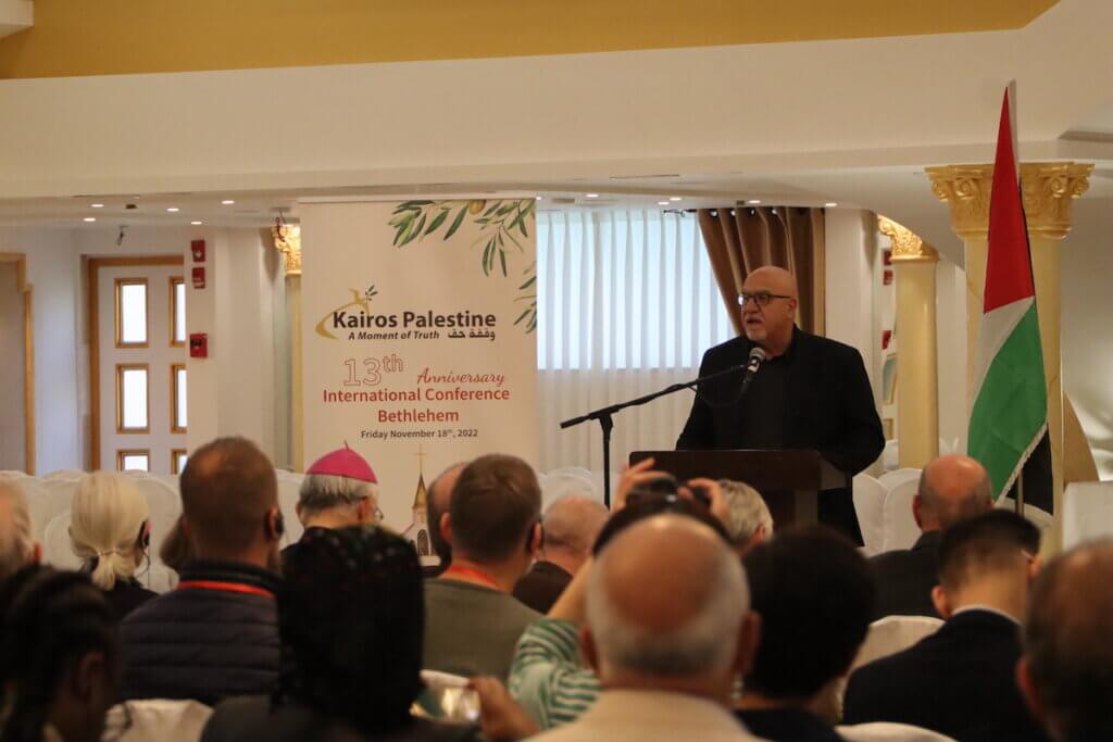 Rifat Kassis, General Director of Kairos Palestine, welcoming participants to the 13th Annual Kairos Palestine International Conference (Photo courtesy of Kairos Palestine)