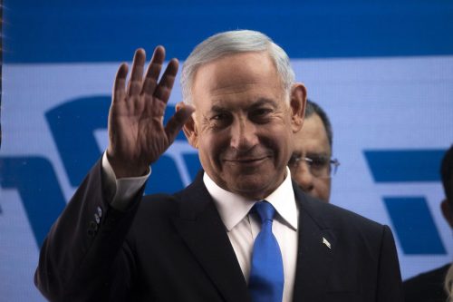 Former Israeli Prime Minister and Likud party leader Benjamin Netanyahu attends during a campaign event in Tel Aviv, Israel on October 30, 2022. [Mostafa Alkharouf - Anadolu Agency]