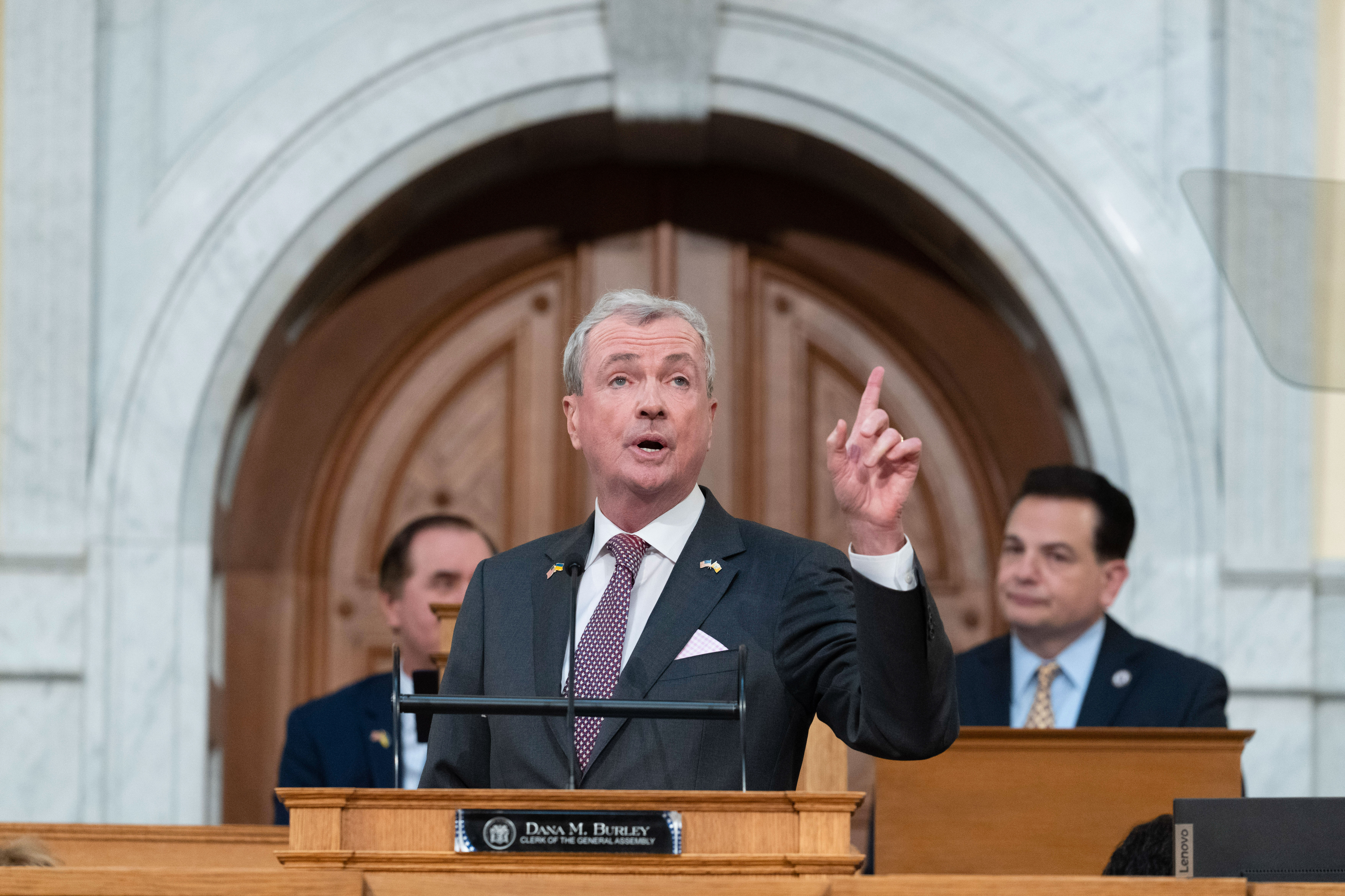 New Jersey Gov. Phil Murphy delivers his State of the State address to a joint session of the Legislature at the statehouse in Trenton, N.J. on Jan. 10, 2023.